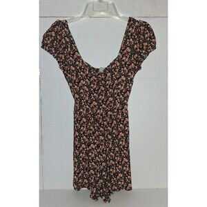 American Eagle Outfitters Black Floral Romper  XS Smocked